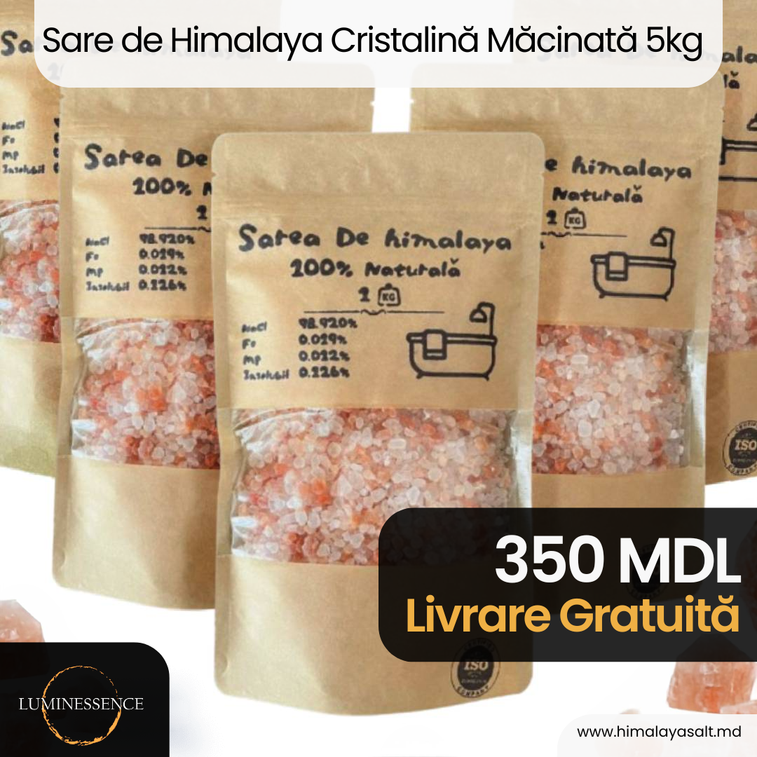 Sare de Himalaya Cristalină Măcinată 5kg